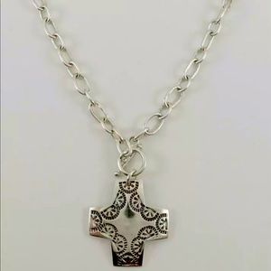 Silver SILPADA 16" necklace cross pendant N0557